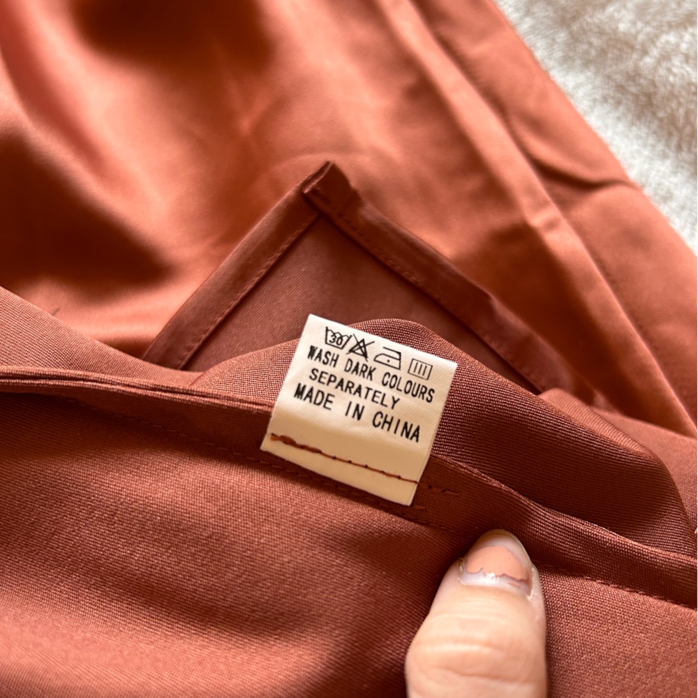 Salmon Petal & Pup Satin slip dress - Picture 12 of 13
